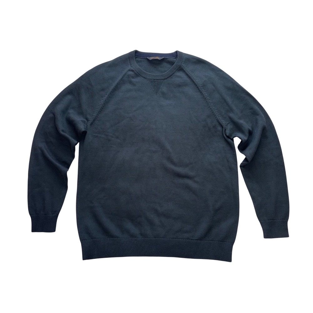 RHONE Dubliner Sweater Mens L Blue Crewneck Knit Raglan 101988